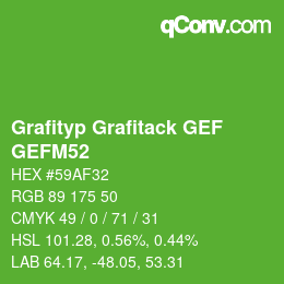 Farbcode: Grafityp Grafitack GEF - GEFM52 | qconv.com