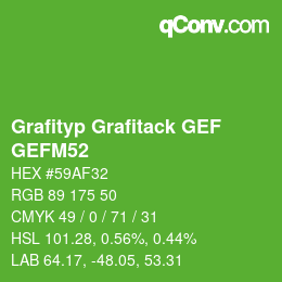 Code couleur: Grafityp Grafitack GEF - GEFM52 | qconv.com