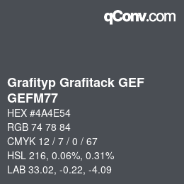 カラーコード: Grafityp Grafitack GEF - GEFM77 | qconv.com