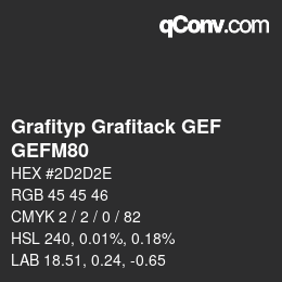 カラーコード: Grafityp Grafitack GEF - GEFM80 | qconv.com