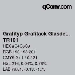 カラーコード: Grafityp Grafitack Glasdecor - TR101 | qconv.com