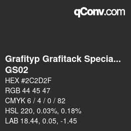 Code couleur: Grafityp Grafitack Speciale - GS02 | qconv.com