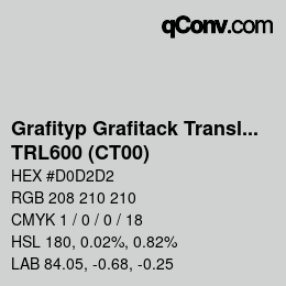 カラーコード: Grafityp Grafitack Translucent - TRL600 (CT00) | qconv.com