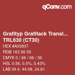 Farbcode: Grafityp Grafitack Translucent - TRL630 (CT30) | qconv.com