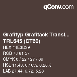 Farbcode: Grafityp Grafitack Translucent - TRL645 (CT60) | qconv.com