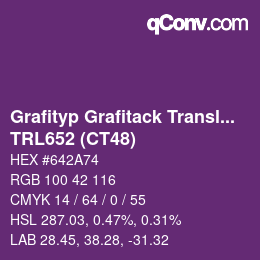 Code couleur: Grafityp Grafitack Translucent - TRL652 (CT48) | qconv.com