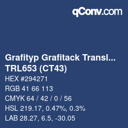 Code couleur: Grafityp Grafitack Translucent - TRL653 (CT43) | qconv.com