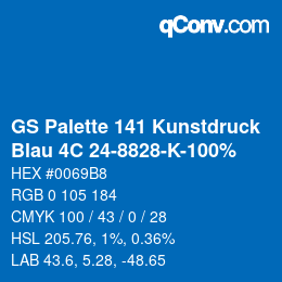 Color code: GS Palette 141 Kunstdruck - Blau 4C 24-8828-K-100% | qconv.com