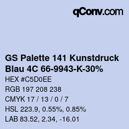 Código de color: GS Palette 141 Kunstdruck - Blau 4C 66-9943-K-30% | qconv.com