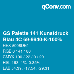 Color code: GS Palette 141 Kunstdruck - Blau 4C 69-9940-K-100% | qconv.com