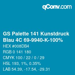 Color code: GS Palette 141 Kunstdruck - Blau 4C 69-9940-K-100% | qconv.com