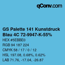 Color code: GS Palette 141 Kunstdruck - Blau 4C 72-9947-K-55% | qconv.com