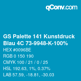 Código de color: GS Palette 141 Kunstdruck - Blau 4C 73-9948-K-100% | qconv.com