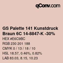 Color code: GS Palette 141 Kunstdruck - Braun 6C 14-8847-K -30% | qconv.com
