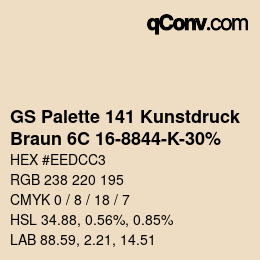 Color code: GS Palette 141 Kunstdruck - Braun 6C 16-8844-K-30% | qconv.com