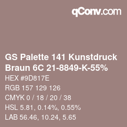 Color code: GS Palette 141 Kunstdruck - Braun 6C 21-8849-K-55% | qconv.com