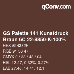 Farbcode: GS Palette 141 Kunstdruck - Braun 6C 22-8850-K-100% | qconv.com