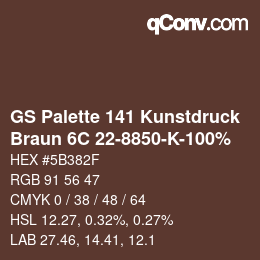 Color code: GS Palette 141 Kunstdruck - Braun 6C 22-8850-K-100% | qconv.com