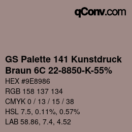 カラーコード: GS Palette 141 Kunstdruck - Braun 6C 22-8850-K-55% | qconv.com