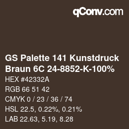 Código de color: GS Palette 141 Kunstdruck - Braun 6C 24-8852-K-100% | qconv.com