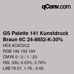 Código de color: GS Palette 141 Kunstdruck - Braun 6C 24-8852-K-30% | qconv.com