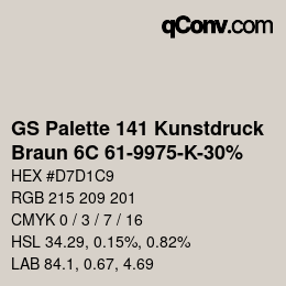 Color code: GS Palette 141 Kunstdruck - Braun 6C 61-9975-K-30% | qconv.com