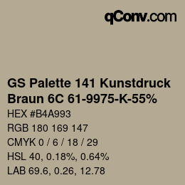 Code couleur: GS Palette 141 Kunstdruck - Braun 6C 61-9975-K-55% | qconv.com