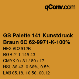 Farbcode: GS Palette 141 Kunstdruck - Braun 6C 62-9971-K-100% | qconv.com