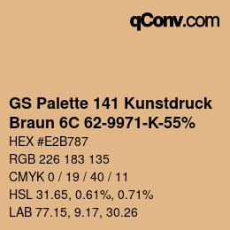 Farbcode: GS Palette 141 Kunstdruck - Braun 6C 62-9971-K-55% | qconv.com