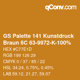 Farbcode: GS Palette 141 Kunstdruck - Braun 6C 63-9972-K-100% | qconv.com