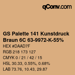 Color code: GS Palette 141 Kunstdruck - Braun 6C 63-9972-K-55% | qconv.com