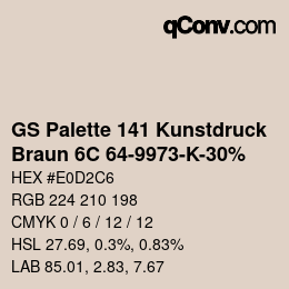 Color code: GS Palette 141 Kunstdruck - Braun 6C 64-9973-K-30% | qconv.com