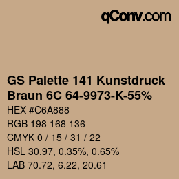 カラーコード: GS Palette 141 Kunstdruck - Braun 6C 64-9973-K-55% | qconv.com