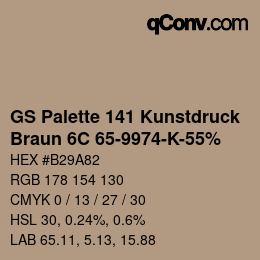 Código de color: GS Palette 141 Kunstdruck - Braun 6C 65-9974-K-55% | qconv.com