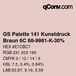 Farbcode: GS Palette 141 Kunstdruck - Braun 6C 68-9981-K-30% | qconv.com