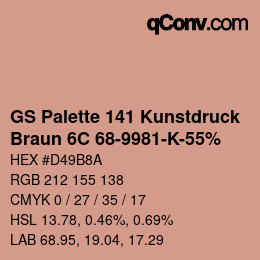 Farbcode: GS Palette 141 Kunstdruck - Braun 6C 68-9981-K-55% | qconv.com