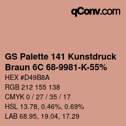 カラーコード: GS Palette 141 Kunstdruck - Braun 6C 68-9981-K-55% | qconv.com