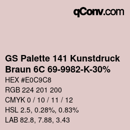 カラーコード: GS Palette 141 Kunstdruck - Braun 6C 69-9982-K-30% | qconv.com