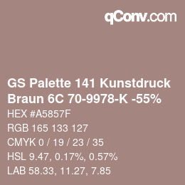 カラーコード: GS Palette 141 Kunstdruck - Braun 6C 70-9978-K -55% | qconv.com