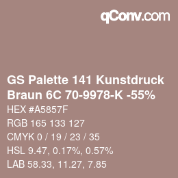 Code couleur: GS Palette 141 Kunstdruck - Braun 6C 70-9978-K -55% | qconv.com