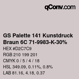Color code: GS Palette 141 Kunstdruck - Braun 6C 71-9983-K-30% | qconv.com