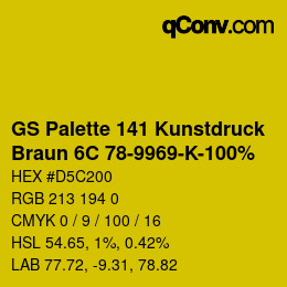 カラーコード: GS Palette 141 Kunstdruck - Braun 6C 78-9969-K-100% | qconv.com