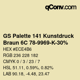 Color code: GS Palette 141 Kunstdruck - Braun 6C 78-9969-K-30% | qconv.com