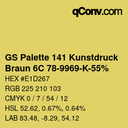 Code couleur: GS Palette 141 Kunstdruck - Braun 6C 78-9969-K-55% | qconv.com
