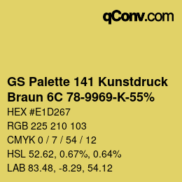 カラーコード: GS Palette 141 Kunstdruck - Braun 6C 78-9969-K-55% | qconv.com