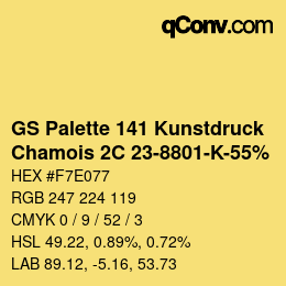 Color code: GS Palette 141 Kunstdruck - Chamois 2C 23-8801-K-55% | qconv.com