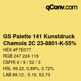 Código de color: GS Palette 141 Kunstdruck - Chamois 2C 23-8801-K-55% | qconv.com