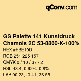 Farbcode: GS Palette 141 Kunstdruck - Chamois 2C 53-8860-K-100% | qconv.com