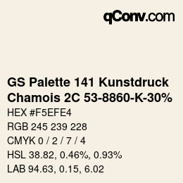 カラーコード: GS Palette 141 Kunstdruck - Chamois 2C 53-8860-K-30% | qconv.com