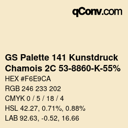 Color code: GS Palette 141 Kunstdruck - Chamois 2C 53-8860-K-55% | qconv.com